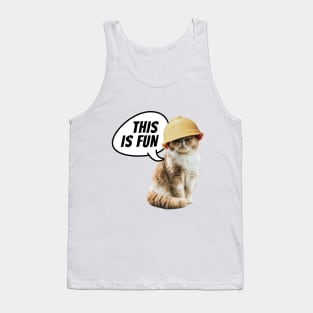 This is fun. Cat with hard hat. Tank Top